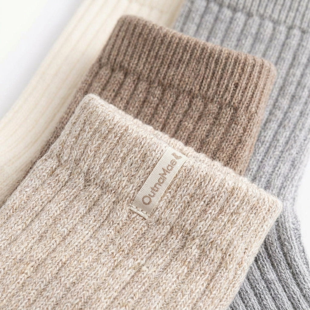 OutnaMae™ Soft Neutral Ribbed Crew Socks – 4-Pair Pack