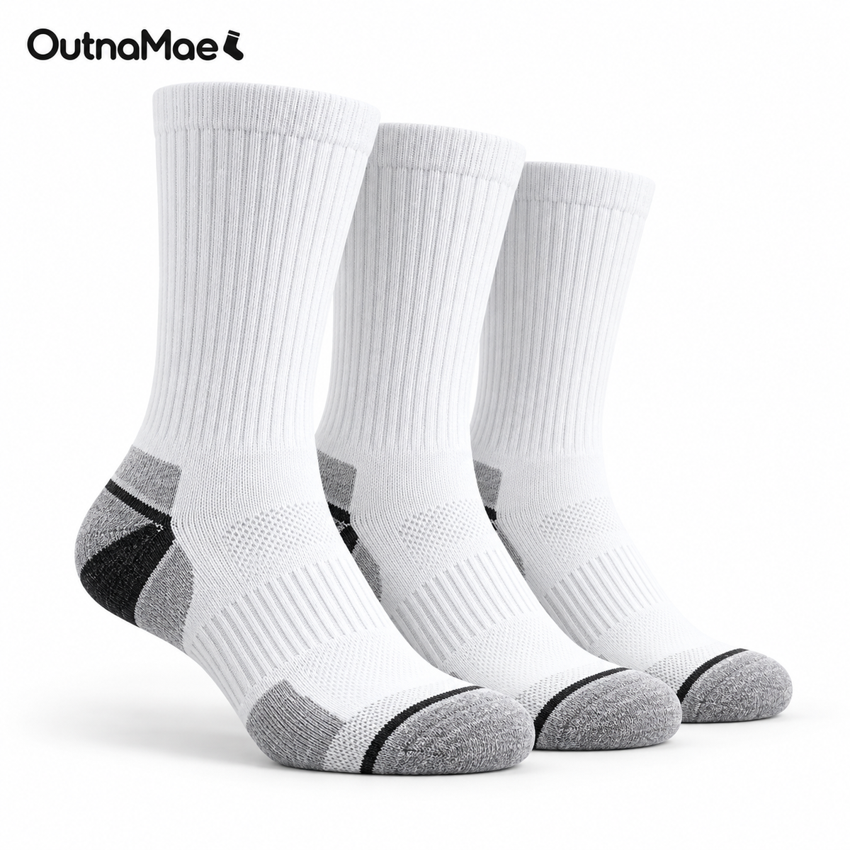 Cushioned Performance Crew Socks 3 Pair Pack