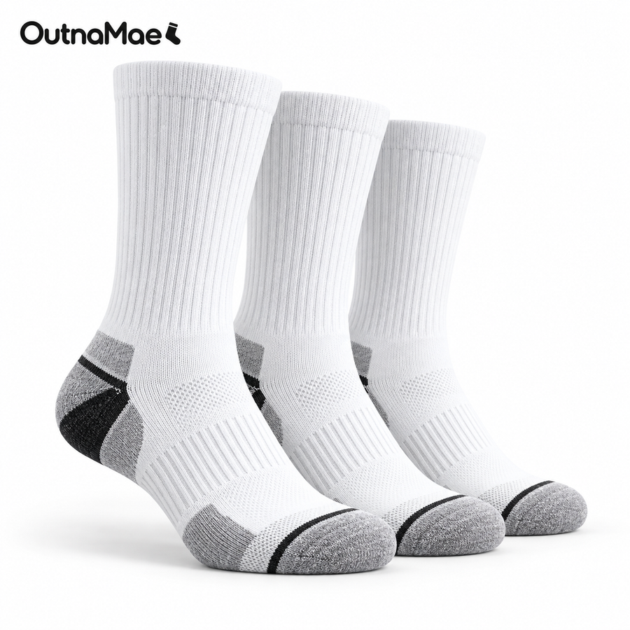 OutnaMae™ Cushioned Performance Crew Socks – 3-Pair Pack