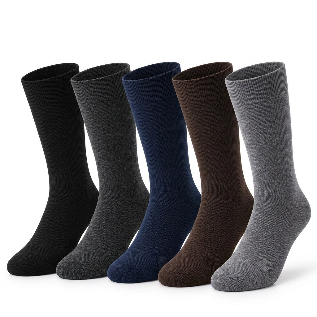 OutnaMae™ Classic Solid Crew Socks – 5-Color Pack