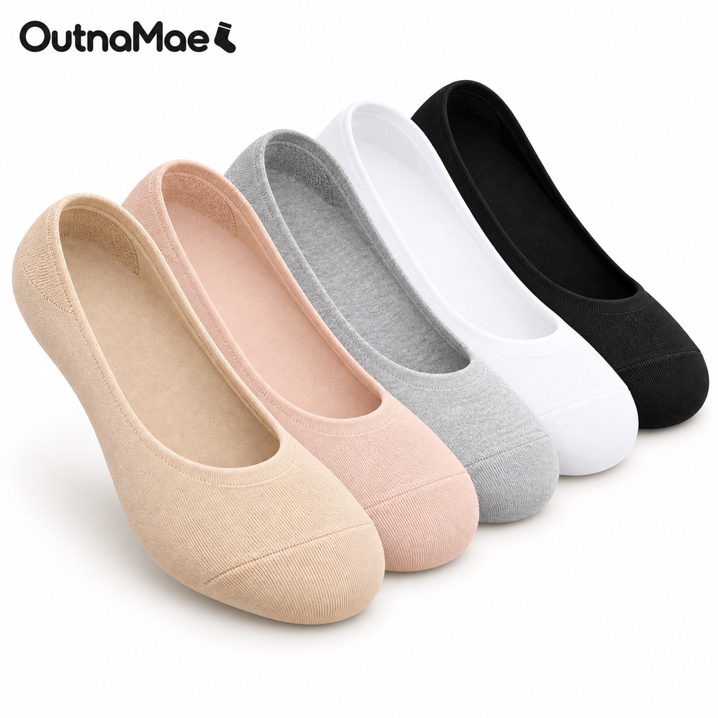 OutnaMae™ Invisible No-Show Liner Socks – 5-Color Pack