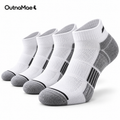 OutnaMae™ Performance Ankle Socks – 4-Pair White & Gray Pack