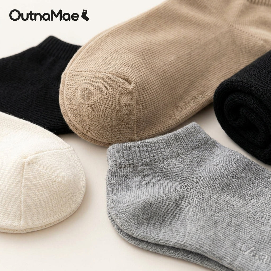 OutnaMae™ Soft Neutral Ankle Socks – 5-Color Pack