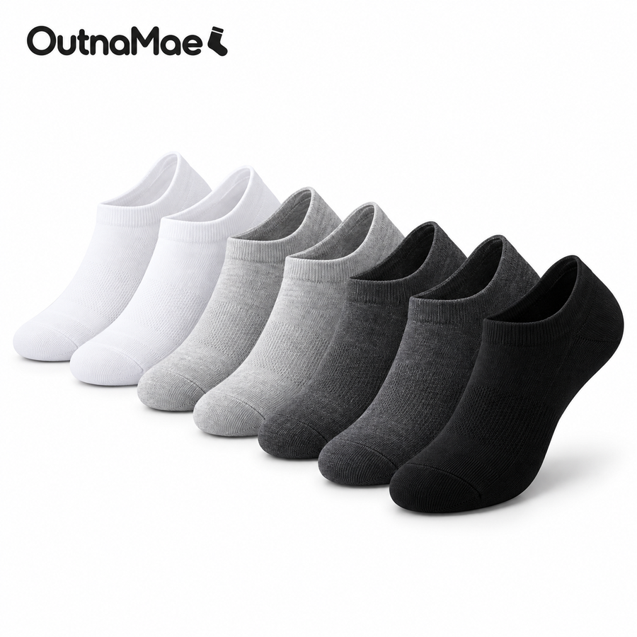 OutnaMae™ Classic Low-Cut Socks – Monochrome Multi-Pack